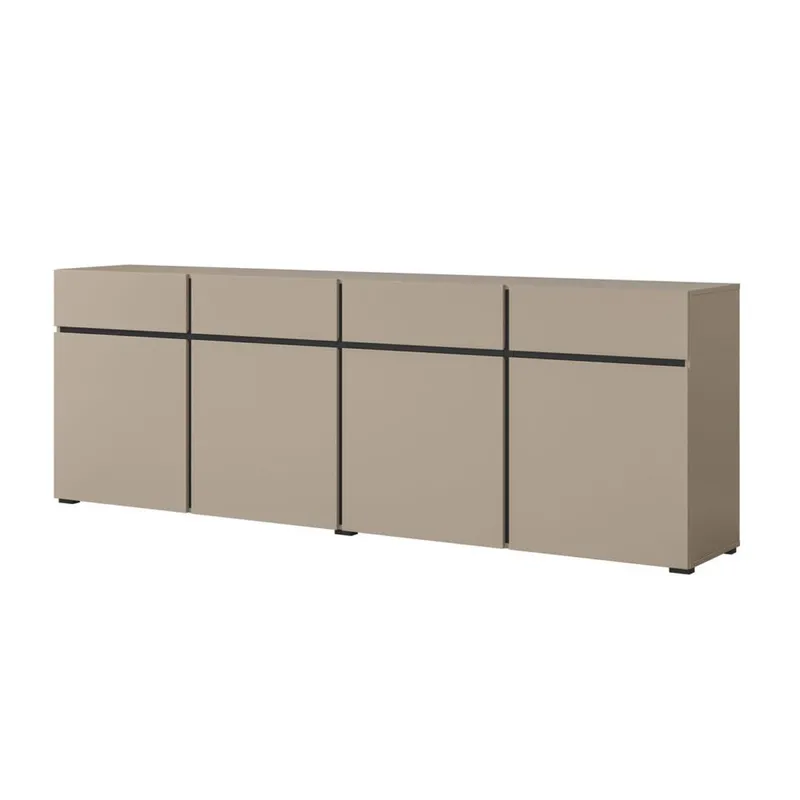 Skjenk Cross 4 dører med 4 skuffer - Congo - Svart - Oppbevaring - Oppbevaringsmøbler - Sideboard & skjenker