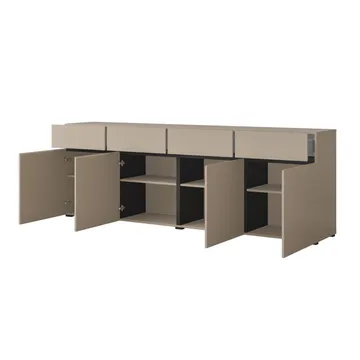 Skjenk Cross 4 dører med 4 skuffer - Congo - Svart - Oppbevaring - Oppbevaringsmøbler - Sideboard & skjenker