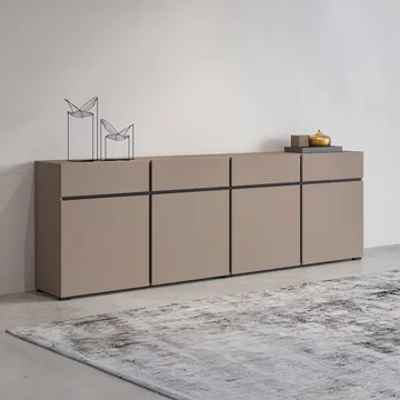 Skjenk Cross 4 dører med 4 skuffer - Congo - Svart - Oppbevaring - Oppbevaringsmøbler - Sideboard & skjenker