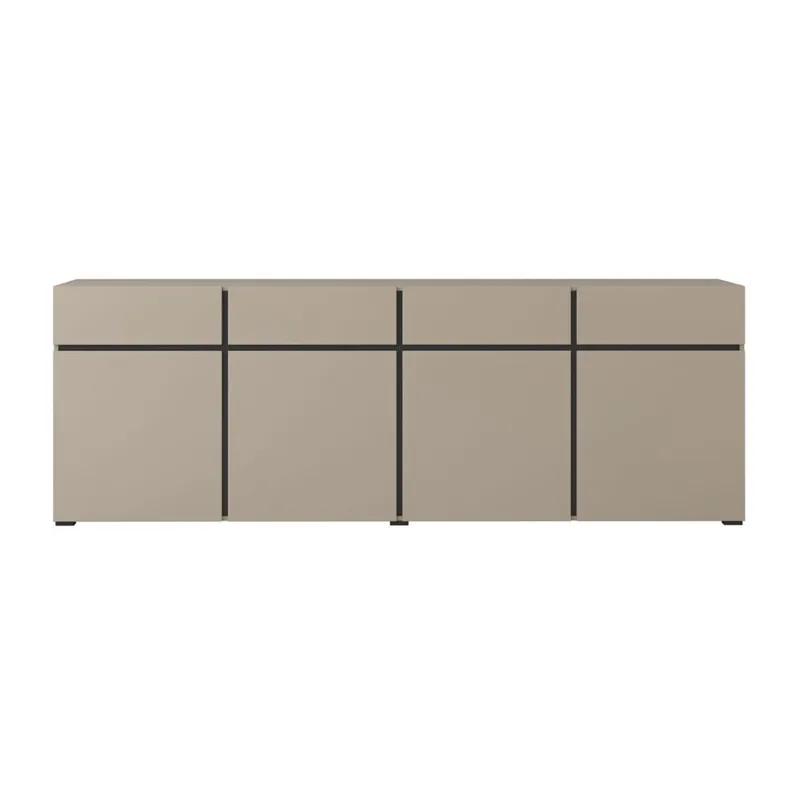 Skjenk Cross 4 dører med 4 skuffer - Congo - Svart - Oppbevaring - Oppbevaringsmøbler - Sideboard & skjenker