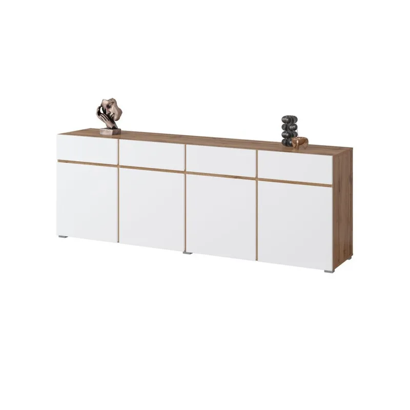 Skjenk Cross 4 dører med 4 skuffer - Hvit - Oppbevaring - Oppbevaringsmøbler - Sideboard & skjenker