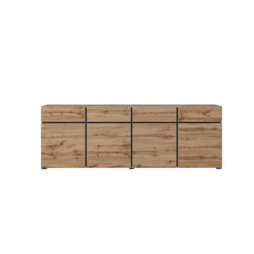 Skjenk Cross 4 dører med 4 skuffer - Wotan eik - Svart - Oppbevaring - Oppbevaringsmøbler - Sideboard & skjenker