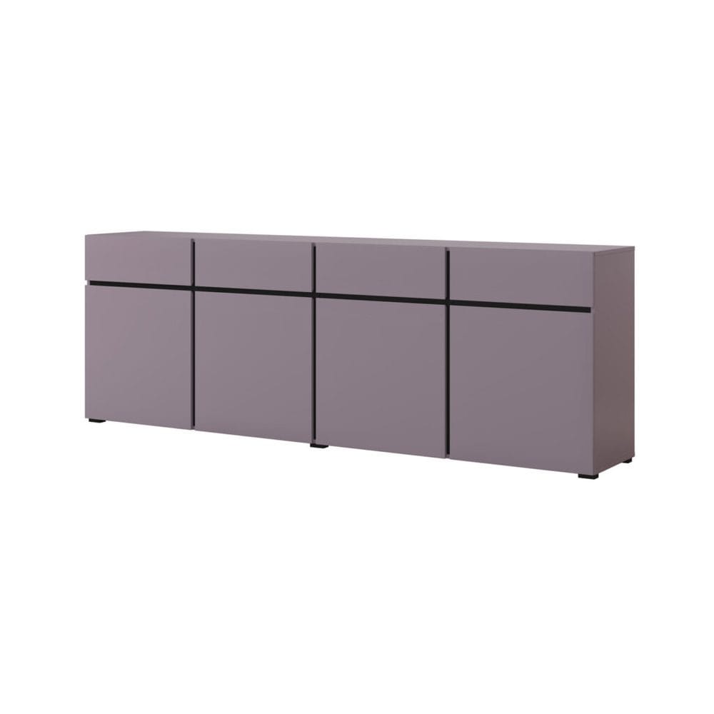 Skjenk Cross 4 dører med 4 skuffer - Plomme - Svart Onyx