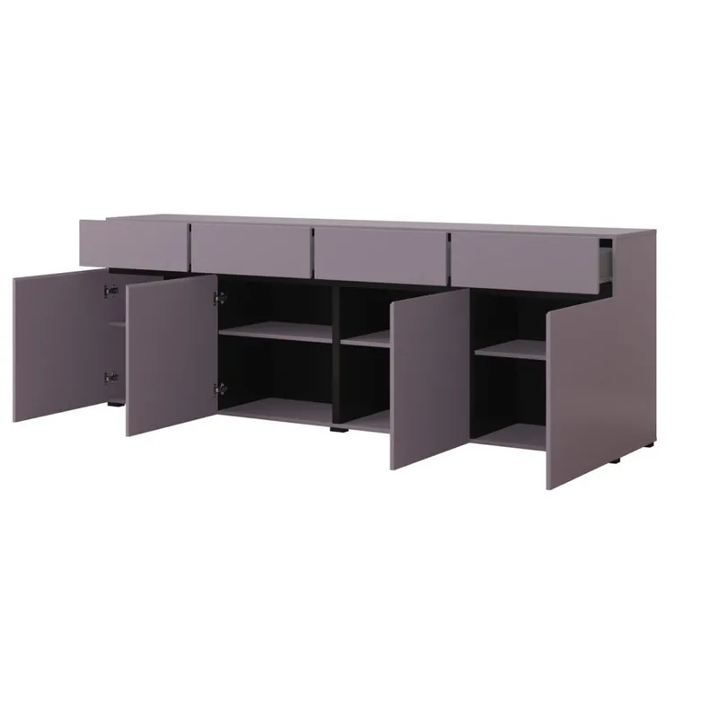 Skjenk Cross 4 dører med 4 skuffer - Plomme - Svart Onyx - Oppbevaring - Oppbevaringsmøbler - Sideboard & skjenker