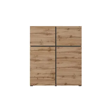 Skjenk Cross 4 Dører - Wotan eik - svart - Oppbevaring - Oppbevaringsmøbler - Sideboard & skjenker