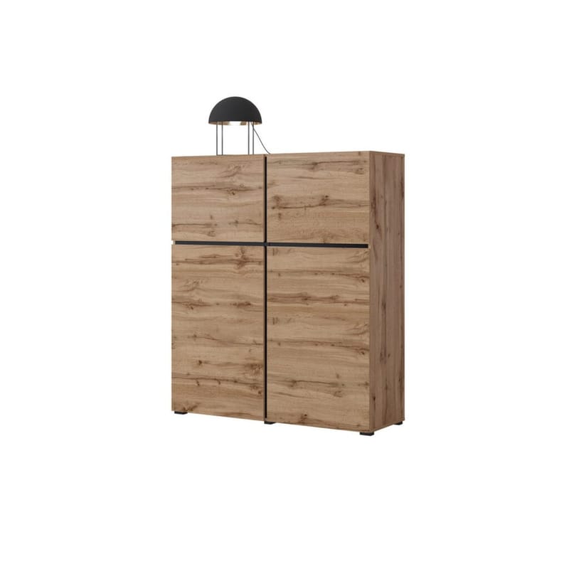 Skjenk Cross 4 Dører - Wotan eik - svart - Oppbevaring - Oppbevaringsmøbler - Sideboard & skjenker