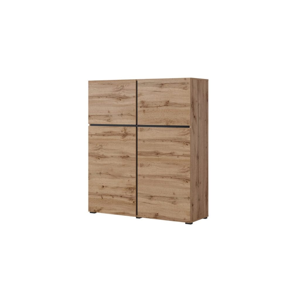 Skjenk Cross 4 Dører - Wotan eik - svart