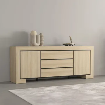 Skjenk Cuba II 2 dører med 3 skuffer - Oppbevaring - Oppbevaringsmøbler - Sideboard & skjenker