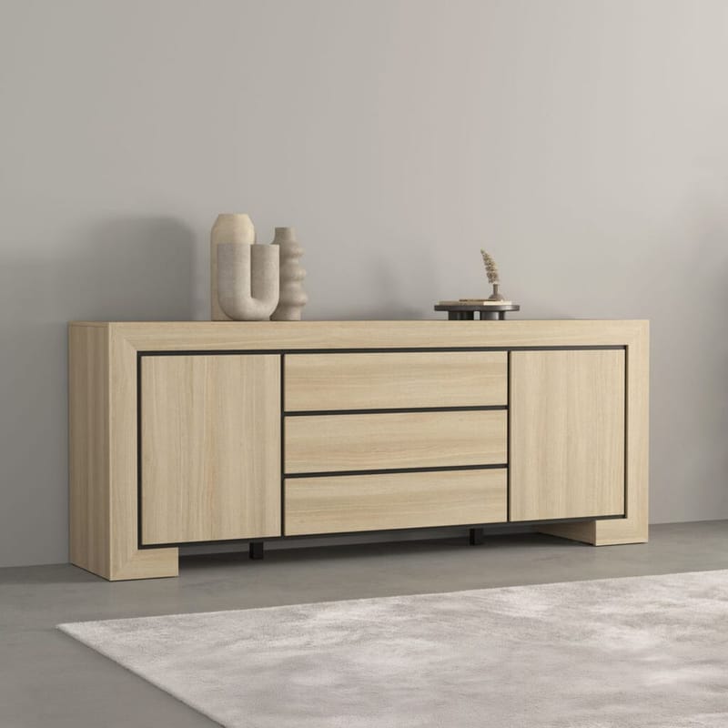 Skjenk Cuba II 2 dører med 3 skuffer - Oppbevaring - Oppbevaringsmøbler - Sideboard & skjenker