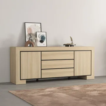 Skjenk Cuba II 2 dører med 3 skuffer - Oppbevaring - Oppbevaringsmøbler - Sideboard & skjenker