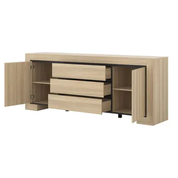 Skjenk Cuba II 2 dører med 3 skuffer - Oppbevaring - Oppbevaringsmøbler - Sideboard & skjenker