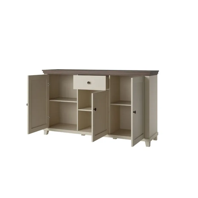 Skjenk Evora 3 dører 1 skuff - Lys Beige - Oppbevaring - Oppbevaringsmøbler - Sideboard & skjenker