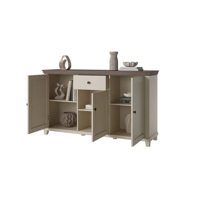 Skjenk Evora 3 dører 1 skuff - Lys Beige - Oppbevaring - Oppbevaringsmøbler - Sideboard & skjenker
