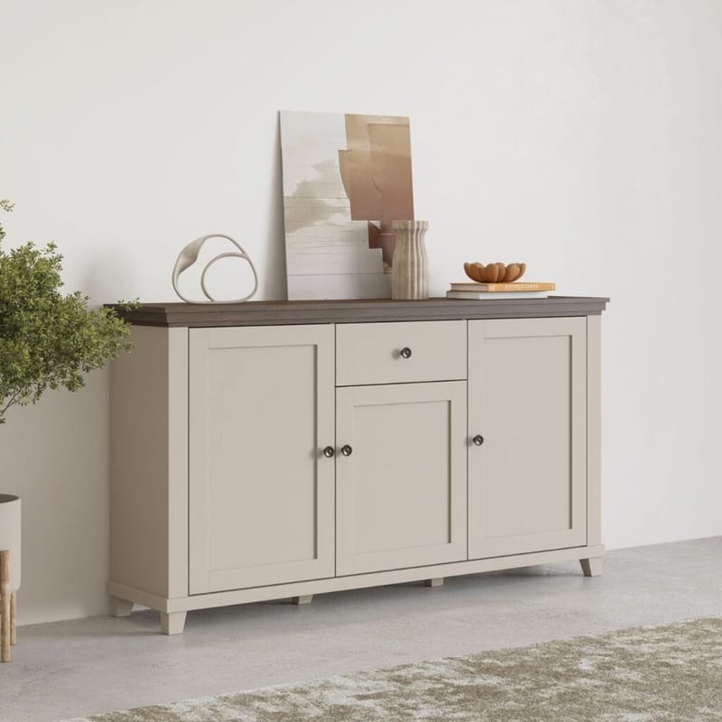 Skjenk Evora 3 dører 1 skuff - Lys Beige - Oppbevaring - Oppbevaringsmøbler - Sideboard & skjenker