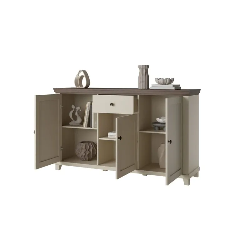 Skjenk Evora 3 dører 1 skuff - Lys Beige - Oppbevaring - Oppbevaringsmøbler - Sideboard & skjenker