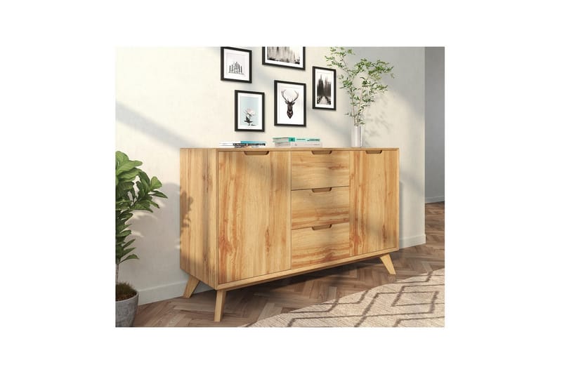 Skjenk Ezra 120x40x75 cm, Wotan eik - 120x40x75 cm, Wotan eik - Oppbevaring - Oppbevaringsmøbler - Sideboard & skjenker