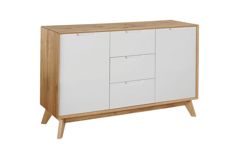 Skjenk Ezra 120x40x75 cm, Wotan eik/hvit - 120x40x75 cm, Wotan eik/hvit - Oppbevaring - Oppbevaringsmøbler - Sideboard & skjenker