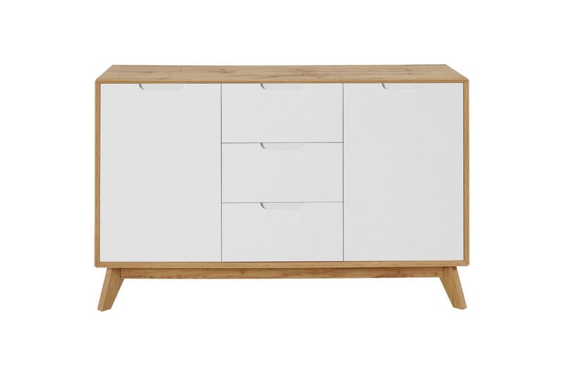 Skjenk Ezra 120x40x75 cm, Wotan eik/hvit - 120x40x75 cm, Wotan eik/hvit - Oppbevaring - Oppbevaringsmøbler - Sideboard & skjenker