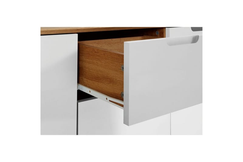 Skjenk Ezra 120x40x75 cm, Wotan eik/hvit - 120x40x75 cm, Wotan eik/hvit - Oppbevaring - Oppbevaringsmøbler - Sideboard & skjenker