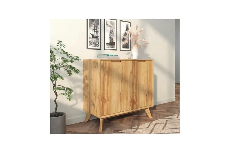 Skjenk Ezra 80x40x75 cm, Wotan eik - 80x40x75 cm, Wotan eik - Oppbevaring - Oppbevaringsmøbler - Sideboard & skjenker