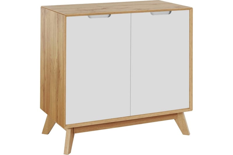 Skjenk Ezra 80x40x75 cm, Wotan eik/hvit - 80x40x75 cm, Wotan eik/hvit - Oppbevaring - Oppbevaringsmøbler - Sideboard & skjenker