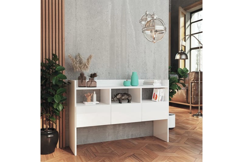 Skjenk høyglans hvit 105x30x70 cm sponplate - Hvit - Sideboard & skjenker