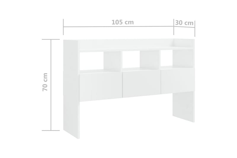 Skjenk høyglans hvit 105x30x70 cm sponplate - Hvit - Sideboard & skjenker