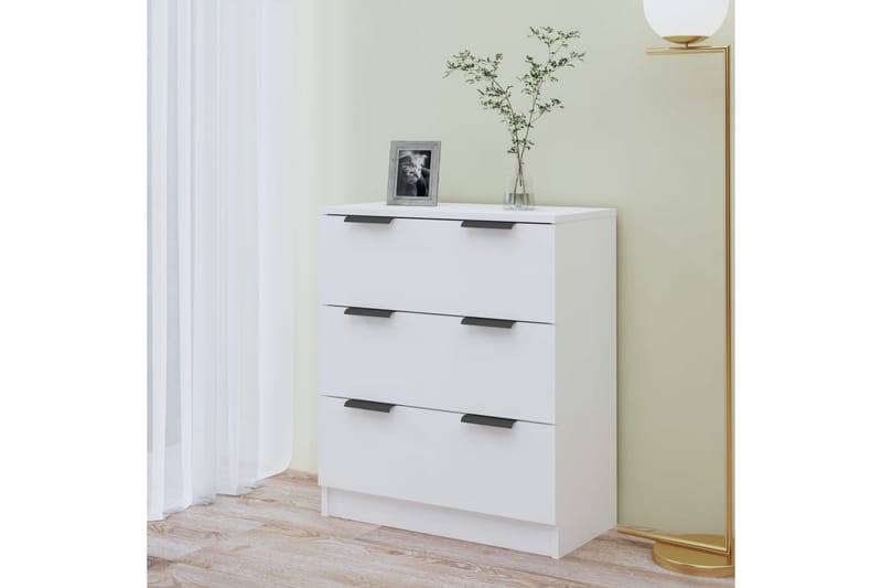 Skjenk høyglans hvit 60x30x70 cm konstruert tre - Hvit - Sideboard & skjenker