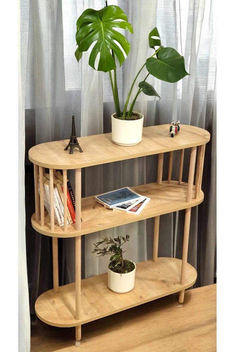 Skjenk Hanah Home Peka Slim (90 x 90 x 30 cm) Sapphire Oak - Sapphire Oak - Oppbevaring - Oppbevaringsmøbler - Sideboard & skjenker