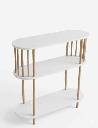 Skjenk Hanah Home Peka Slim (90 x 90 x 30 cm) Hvit - Hvit - Oppbevaring - Oppbevaringsmøbler - Sideboard & skjenker