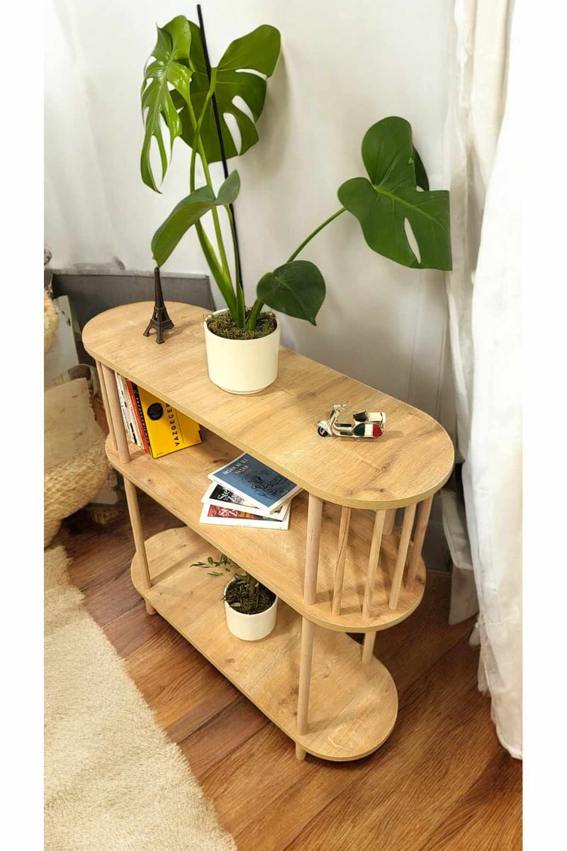 Skjenk Hanah Home Peka Slim (90 x 90 x 30 cm) Sapphire Oak - Sapphire Oak - Oppbevaring - Oppbevaringsmøbler - Sideboard & skjenker