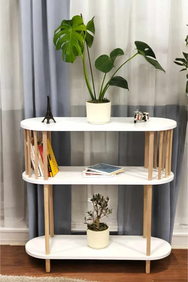 Skjenk Hanah Home Peka Slim (90 x 90 x 30 cm) Hvit - Hvit - Oppbevaring - Oppbevaringsmøbler - Sideboard & skjenker