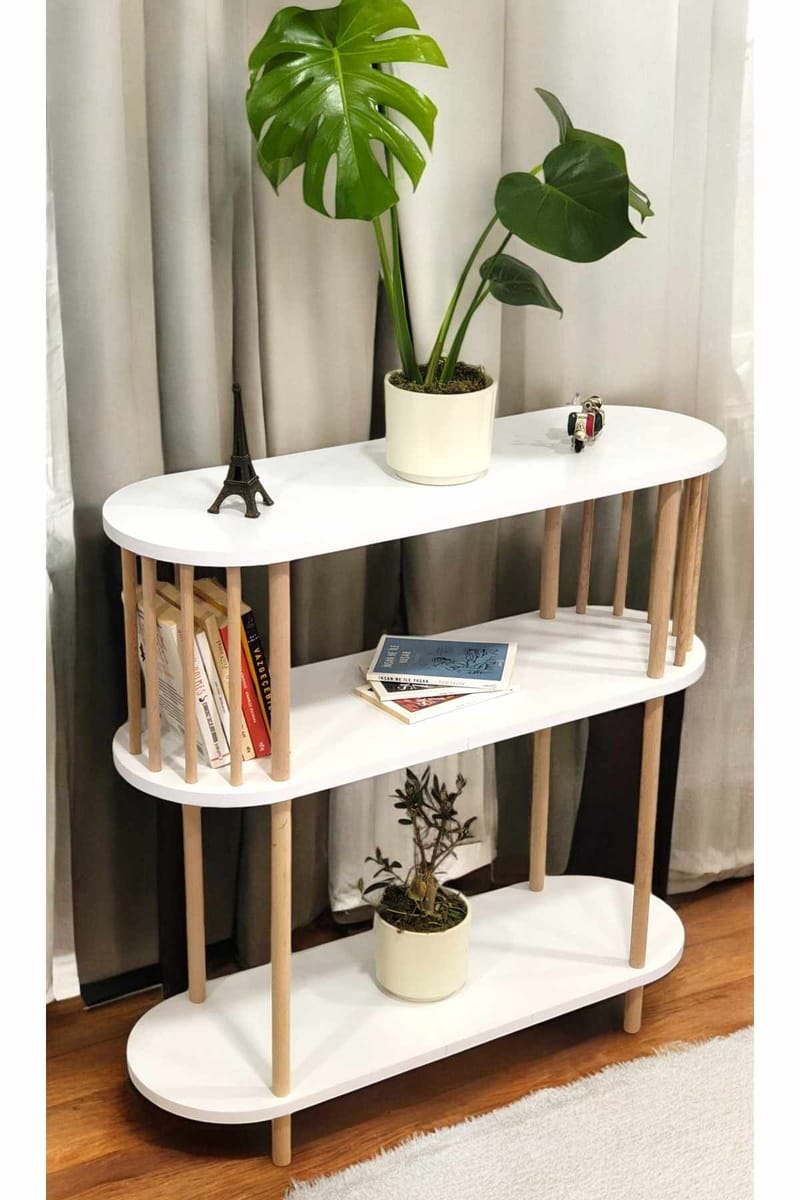 Skjenk Hanah Home Peka Slim (90 x 90 x 30 cm) Hvit - Hvit - Oppbevaring - Oppbevaringsmøbler - Sideboard & skjenker