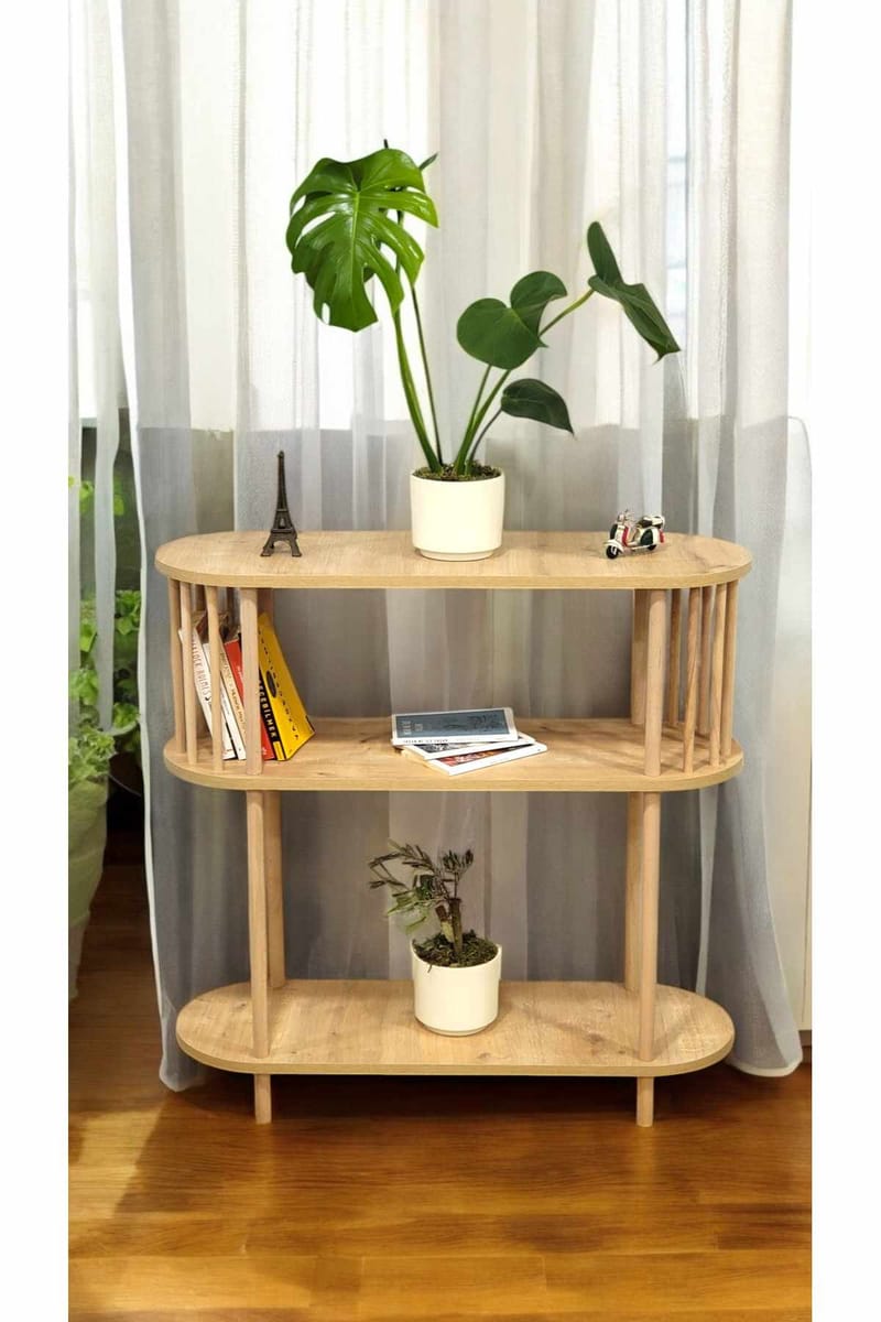 Skjenk Hanah Home Peka Slim (90 x 90 x 30 cm) Sapphire Oak - Sapphire Oak - Oppbevaring - Oppbevaringsmøbler - Sideboard & skjenker