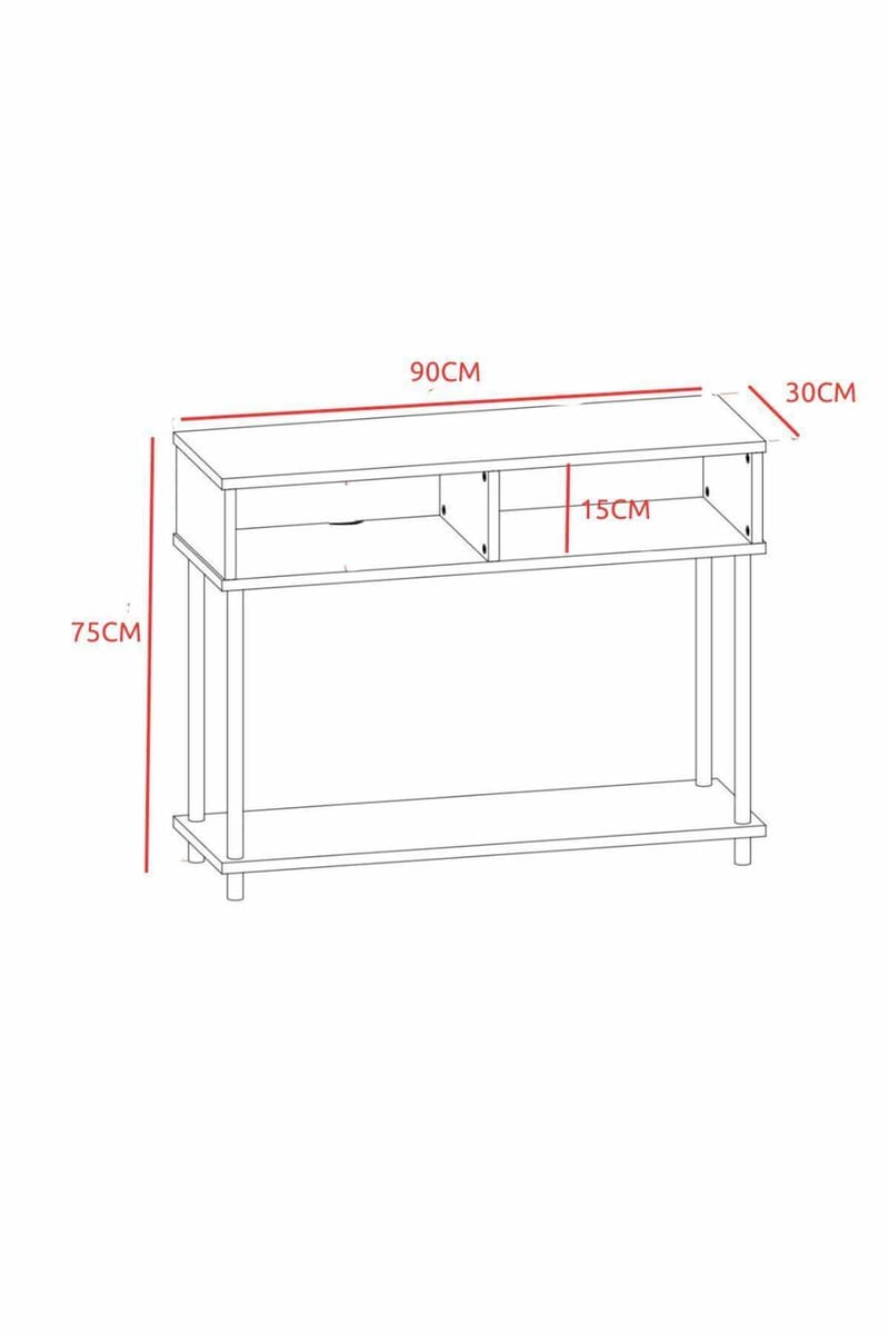 Skjenk Hanah Home Peka Sideboard (90 x 75 x 30 cm) Hvit - Hvit - Oppbevaring - Oppbevaringsmøbler - Sideboard & skjenker