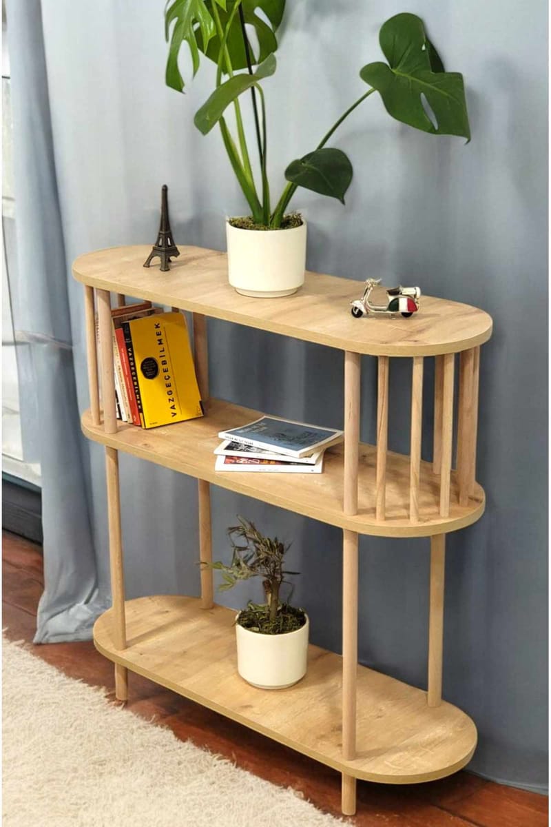 Skjenk Hanah Home Peka Slim (90 x 90 x 30 cm) Sapphire Oak - Sapphire Oak - Oppbevaring - Oppbevaringsmøbler - Sideboard & skjenker