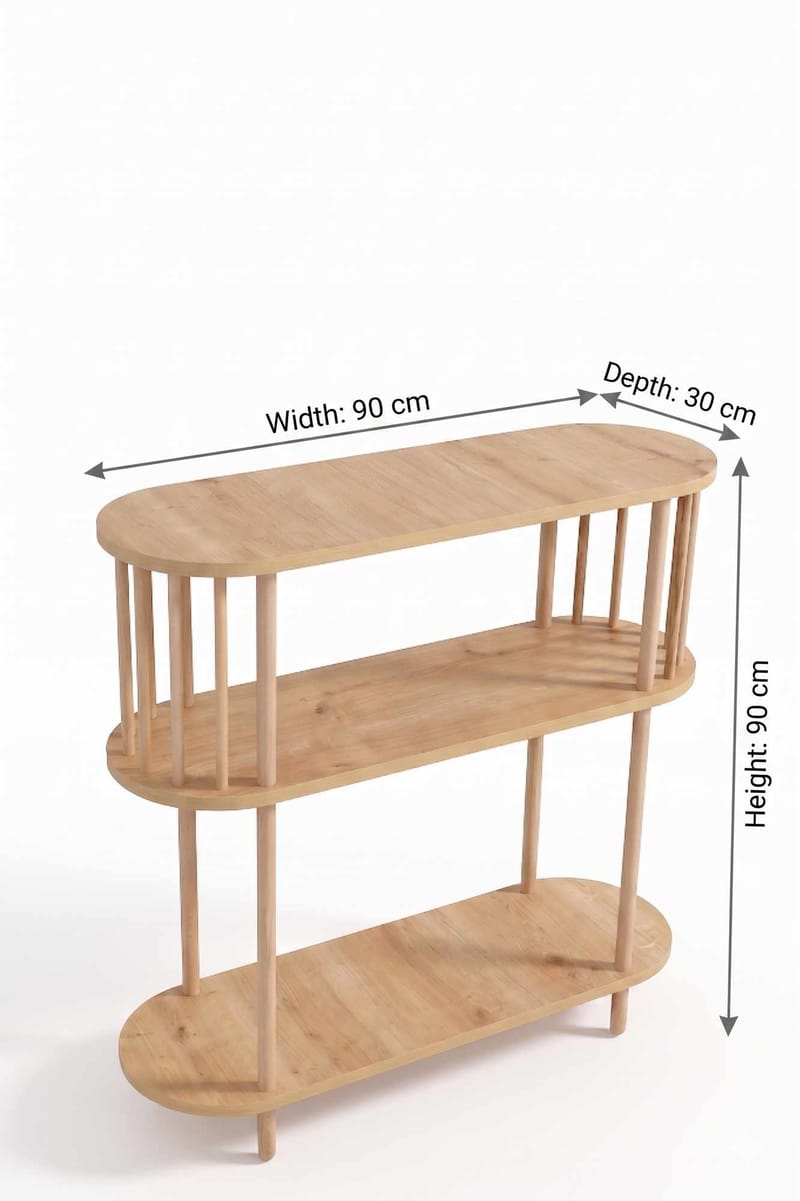 Skjenk Hanah Home Peka Slim (90 x 90 x 30 cm) Sapphire Oak - Sapphire Oak - Oppbevaring - Oppbevaringsmøbler - Sideboard & skjenker