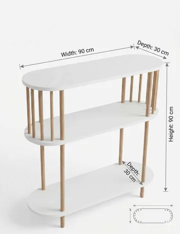 Skjenk Hanah Home Peka Slim (90 x 90 x 30 cm) Hvit - Hvit - Oppbevaring - Oppbevaringsmøbler - Sideboard & skjenker