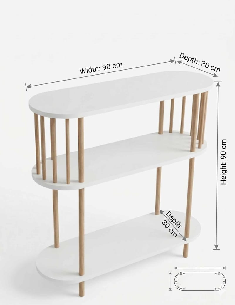 Skjenk Hanah Home Peka Slim (90 x 90 x 30 cm) Hvit - Hvit - Oppbevaring - Oppbevaringsmøbler - Sideboard & skjenker