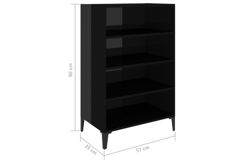 Skjenk höyglans svart 57x35x90 cm sponplate - Svart - Sideboard & skjenker