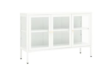 Skjenk hvit 105x35x70 cm stål og glass - Hvit - Oppbevaring - Oppbevaringsmøbler - Sideboard & skjenker