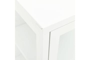 Skjenk hvit 105x35x70 cm stål og glass - Hvit - Oppbevaring - Oppbevaringsmøbler - Sideboard & skjenker