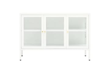 Skjenk hvit 105x35x70 cm stål og glass - Hvit - Oppbevaring - Oppbevaringsmøbler - Sideboard & skjenker