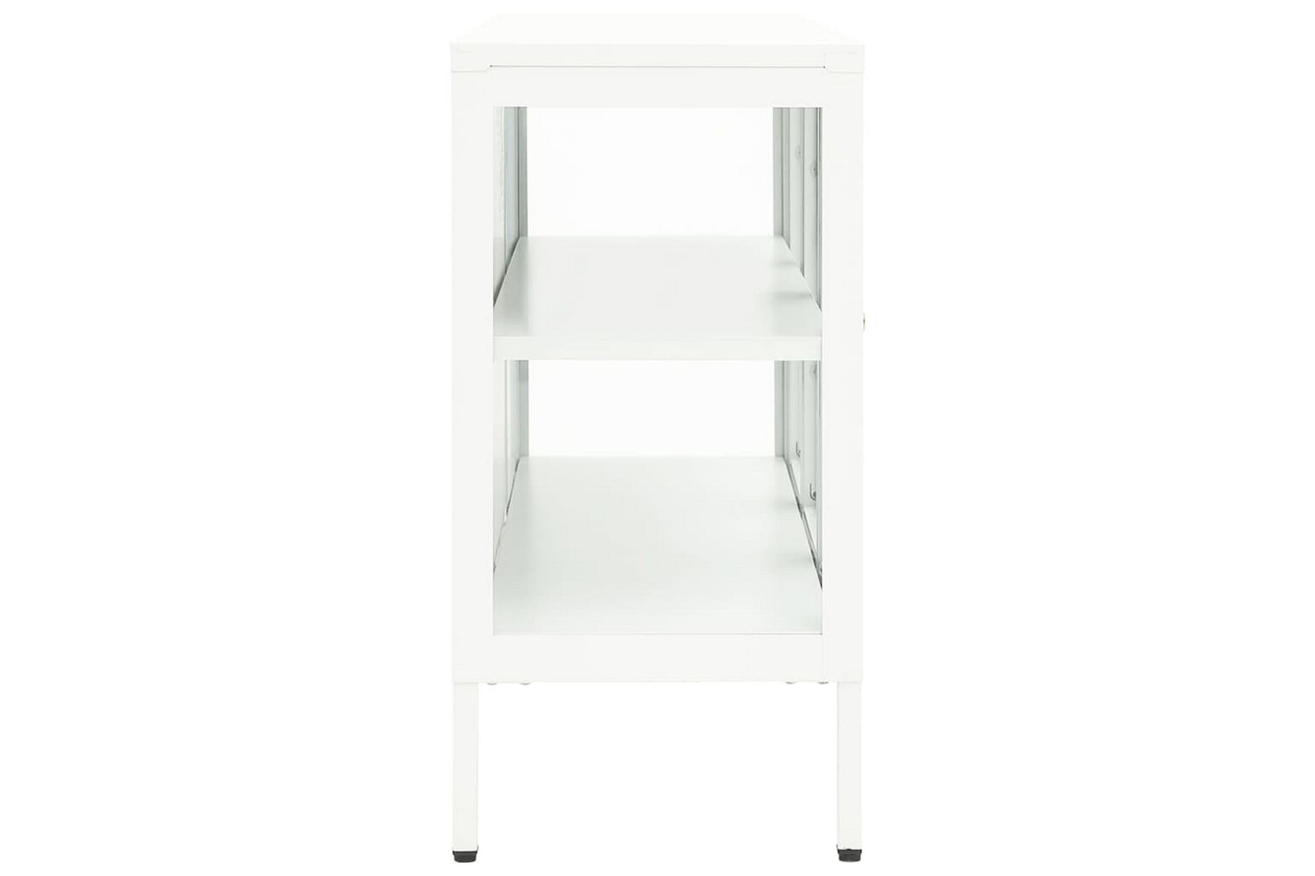 Skjenk hvit 105x35x70 cm stål og glass - Hvit - Oppbevaring - Oppbevaringsmøbler - Sideboard & skjenker