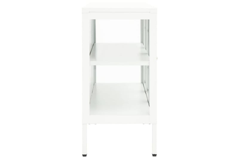 Skjenk hvit 105x35x70 cm stål og glass - Hvit - Sideboard & skjenker
