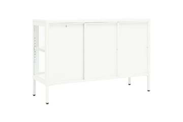 Skjenk hvit 105x35x70 cm stål og glass - Hvit - Oppbevaring - Oppbevaringsmøbler - Sideboard & skjenker