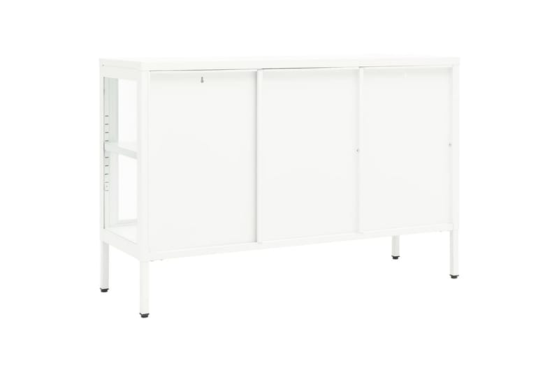 Skjenk hvit 105x35x70 cm stål og glass - Hvit - Oppbevaring - Oppbevaringsmøbler - Sideboard & skjenker