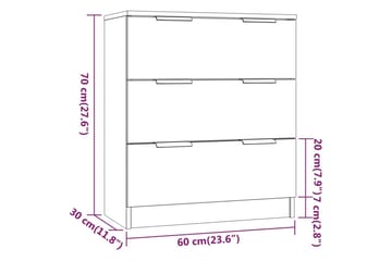 Skjenk hvit 60x30x70 cm konstruert tre - Hvit - Oppbevaring - Oppbevaringsmøbler - Sideboard & skjenker