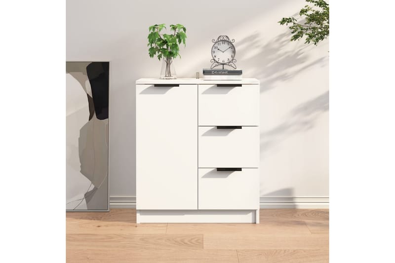 Skjenk hvit 60x30x70 cm konstruert tre - Hvit - Sideboard & skjenker