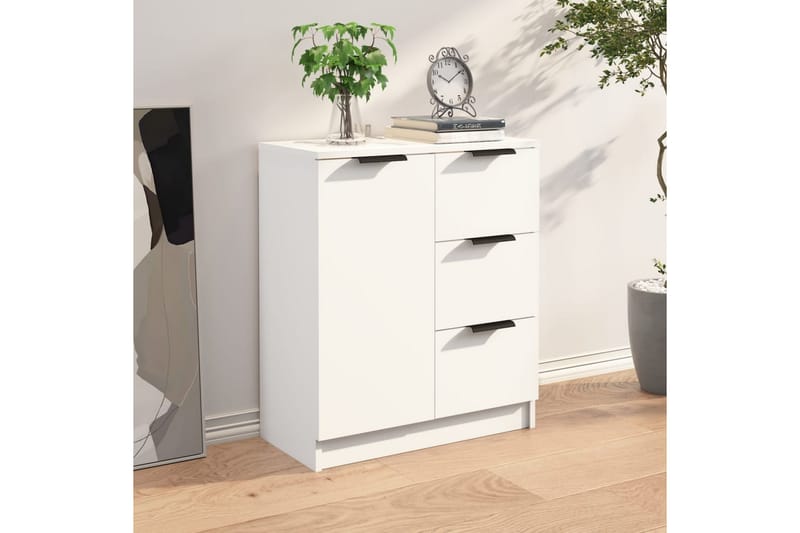 Skjenk hvit 60x30x70 cm konstruert tre - Hvit - Sideboard & skjenker